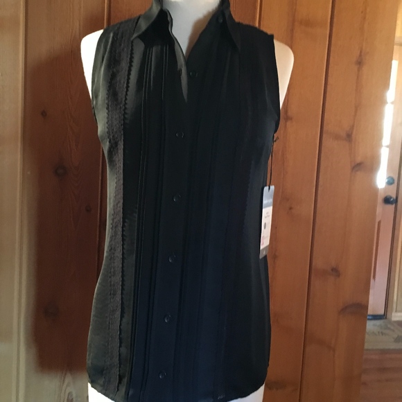 CAbi Black Jagger Blouse Vintage Look #3266 Small - Picture 5 of 7